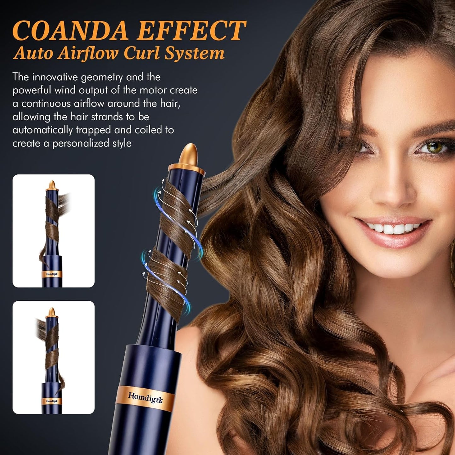 Homdigrk Set de Cepillo Secador de Pelo 6 en 1 y Rizador de Cabello...