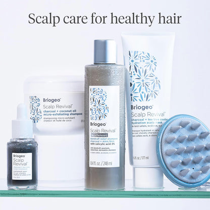 Briogeo Scalp Revival Charcoal + Tea Tree - Mascarilla refrescante para el cuero cabelludo | Tratamiento semanal del cuero cabelludo para cuero cabelludo seco, escamoso o con picazón | Desintoxicante