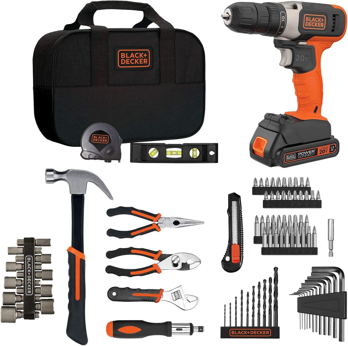beyond by BLACK+DECKER Kit de herramientas para el hogar con taladr...