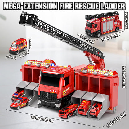 Lehoo Castle Camión de bomberos de juguete para niños de 2, 3, 4 y...