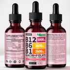 (Paquete de 4) Gotas líquidas de vitamina B12 y B6, complejo de vit...