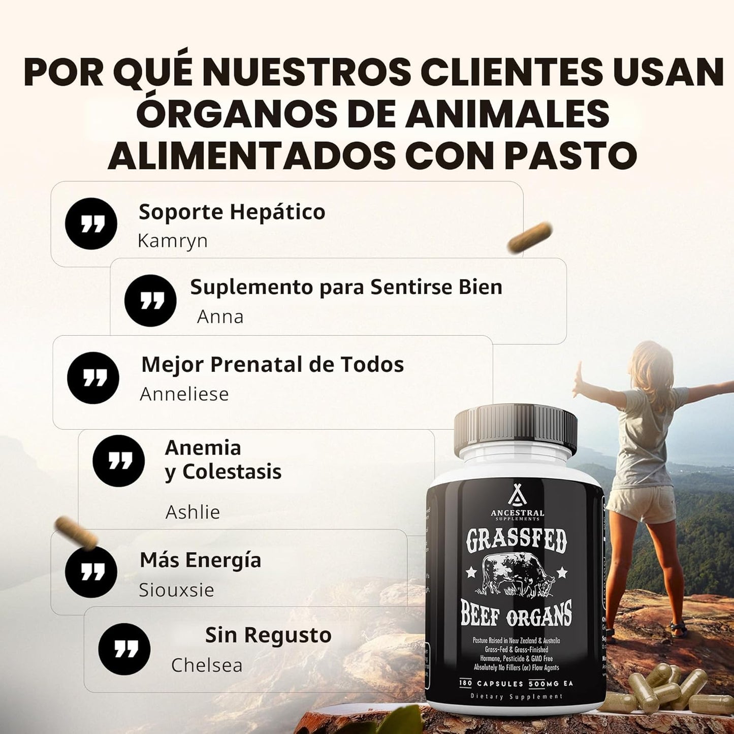 Ancestral Supplements Suplemento de órgano de res alimentado con pa...