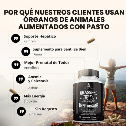 Ancestral Supplements Suplemento de órgano de res alimentado con pa...
