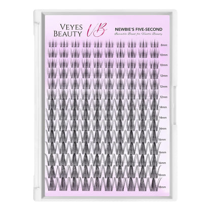 VEYESBEAUTY Extensiones de Pestañas en Racimo Banda Delgada e Invis...