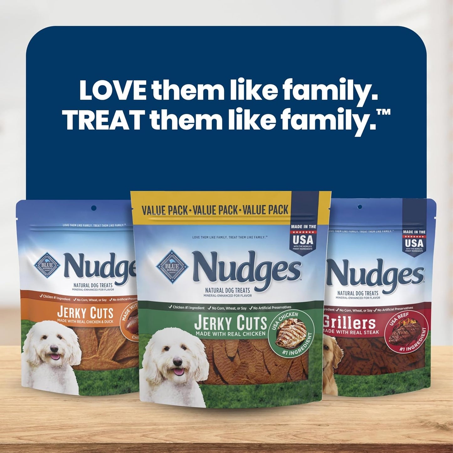 Blue Buffalo Nudges Jerky Cuts Golosinas Naturales para Perros de P...