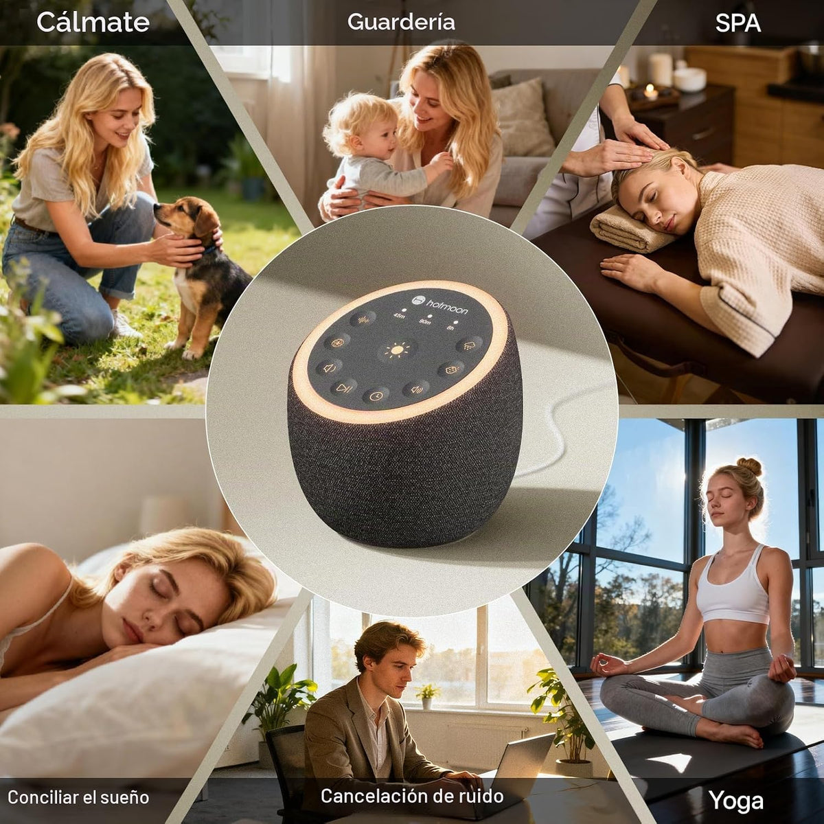 Hotmoon Máquina de sonido para dormir, Cocoon 2, 40 sonidos, doble...