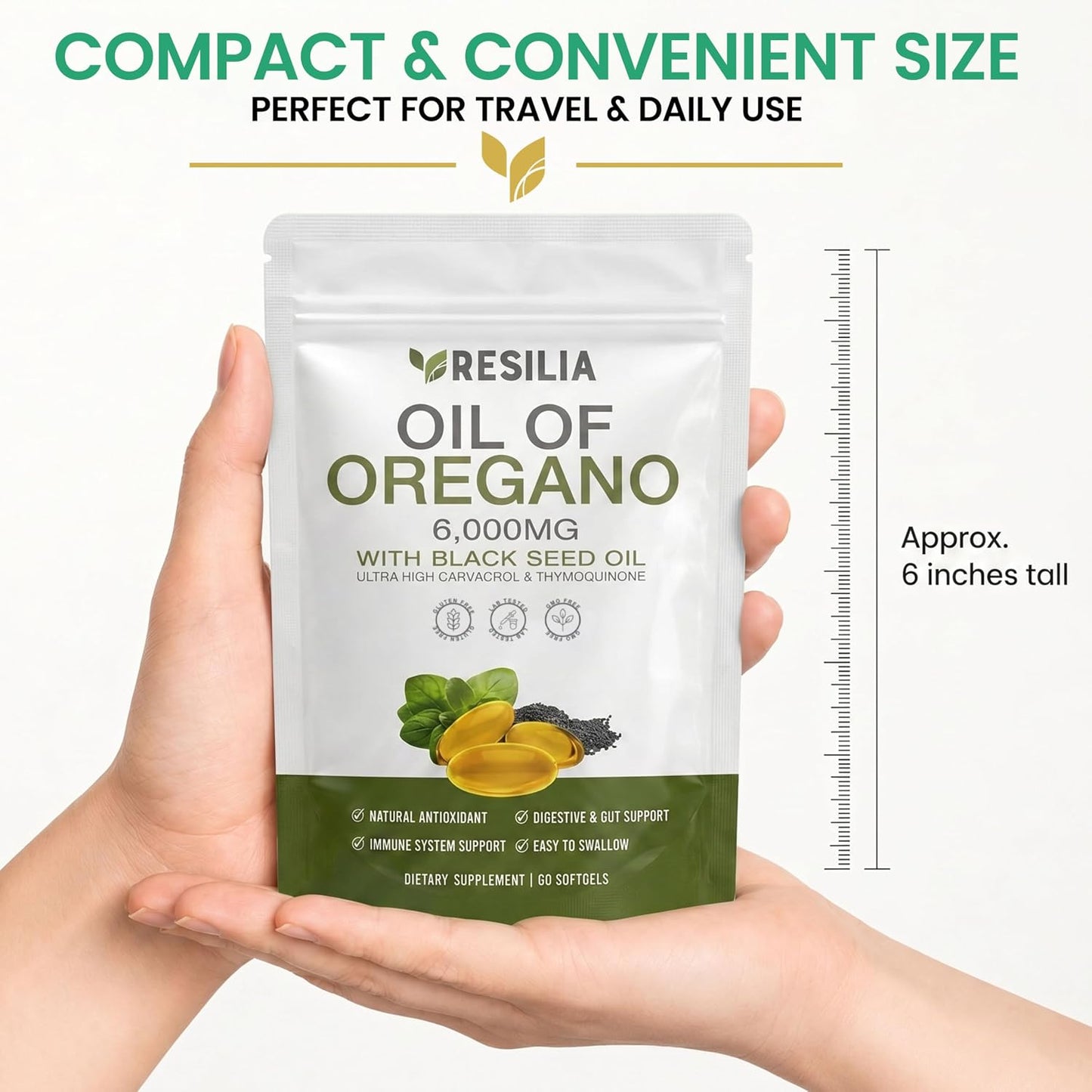 Cápsulas blandas Resilia con aceite de semilla negra de 6000 mg \u2...