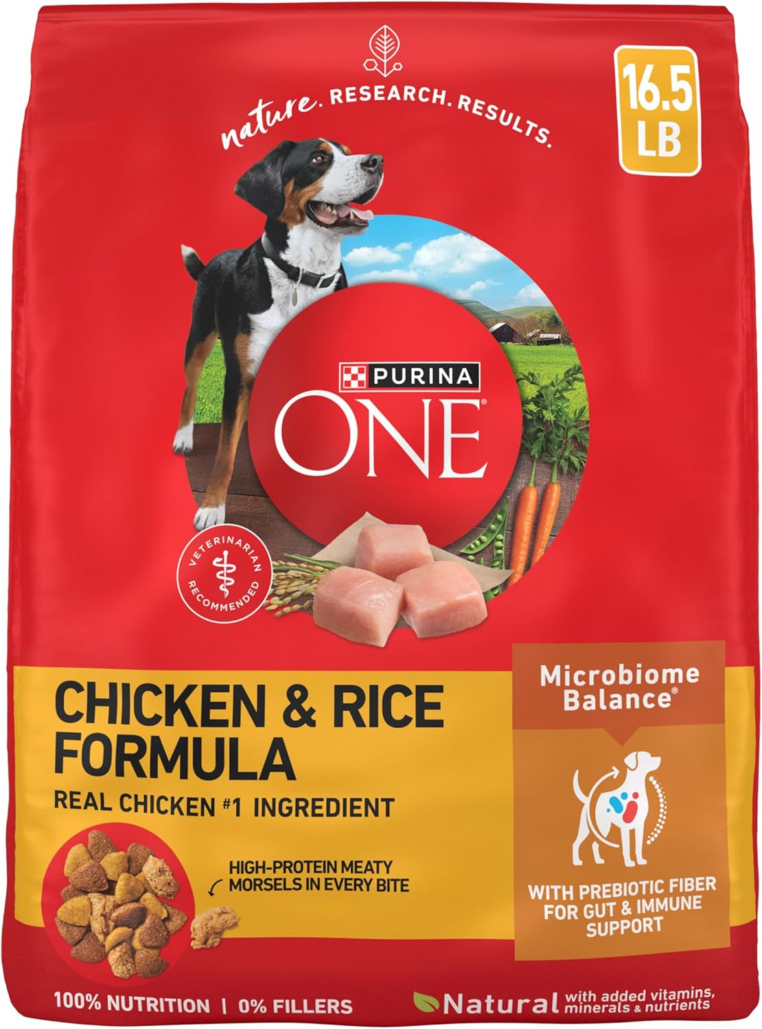 Purina ONE Comida seca para perros con fórmula de pollo y arroz, bo...