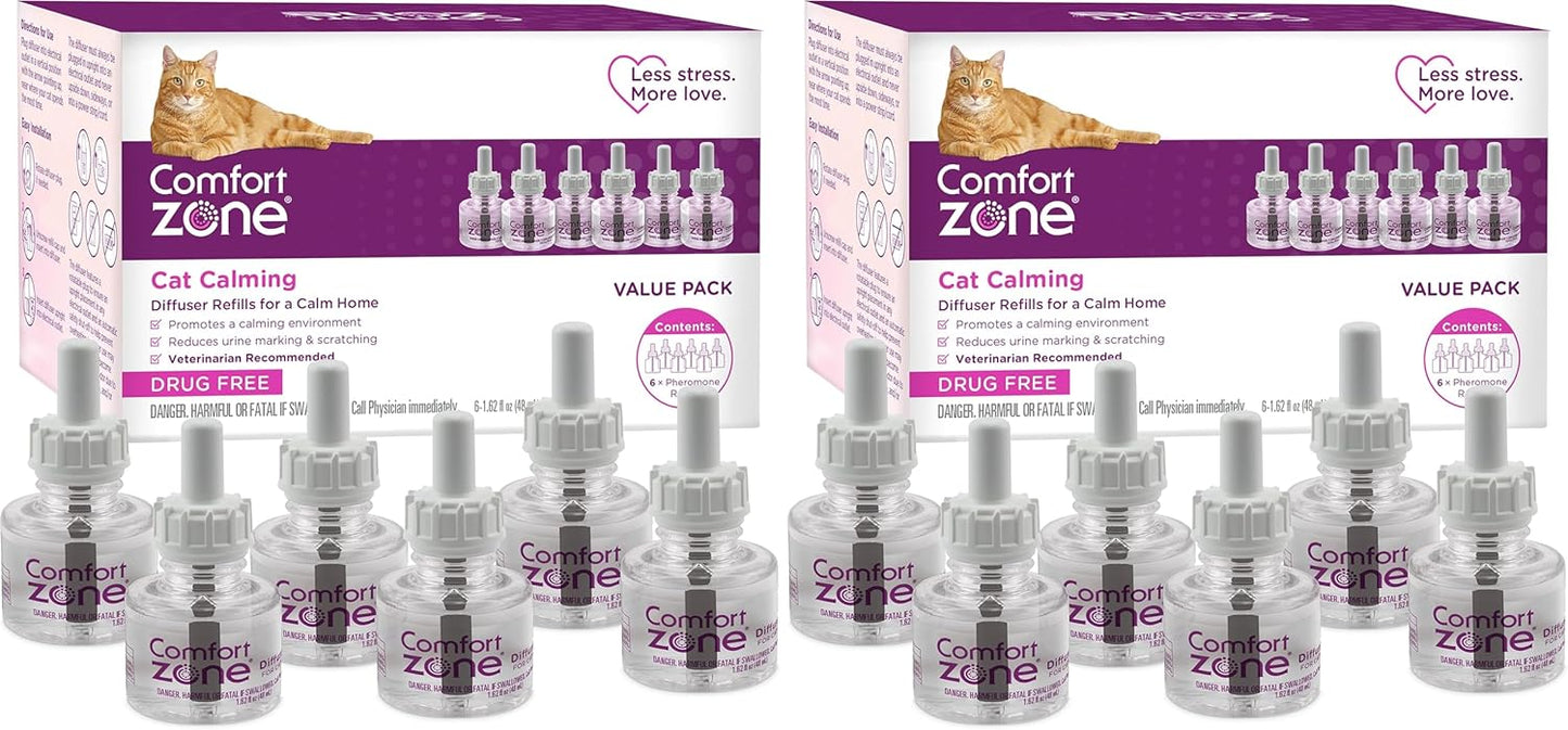COMFORT ZONE Recambio de difusor calmante para gatos, paquete de 12...