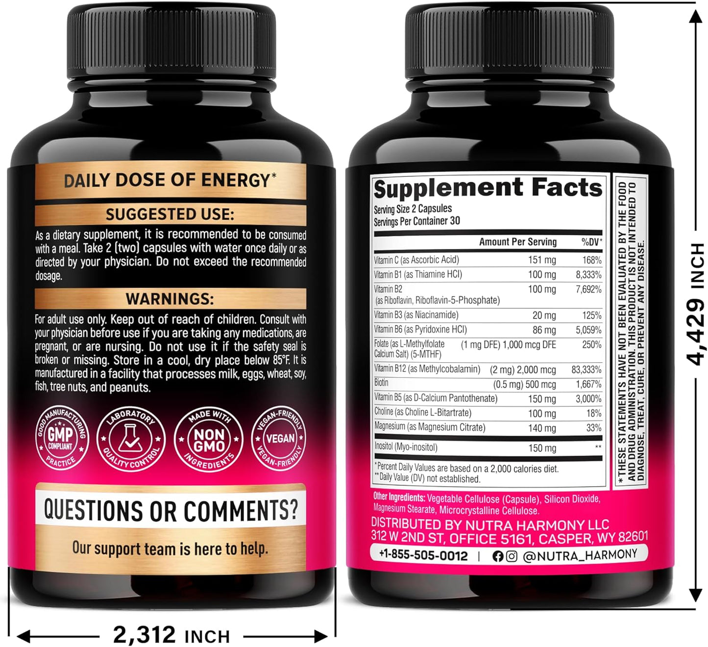 Complejo de vitamina B para hombres y mujeres \u2013 Riboflavina B2...