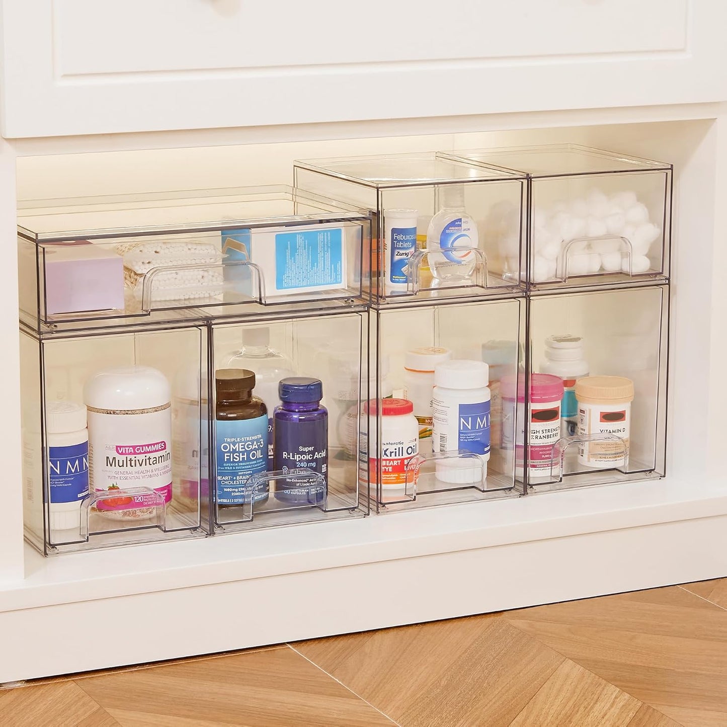 Vtopmart - Cajones de almacenamiento apilables transparentes de 7.6...