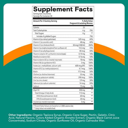 SmartyPants Gomitas multivitamínicas prenatales, Omega 3 (DHA\/EPA)...