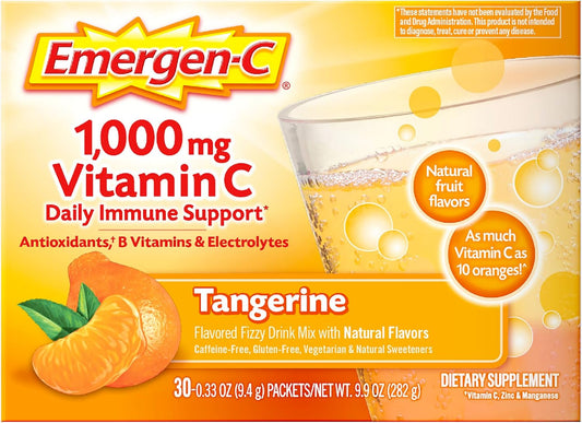 Emergen-C Polvo de apoyo inmunológico de 1000 mg de vitamina C mand...