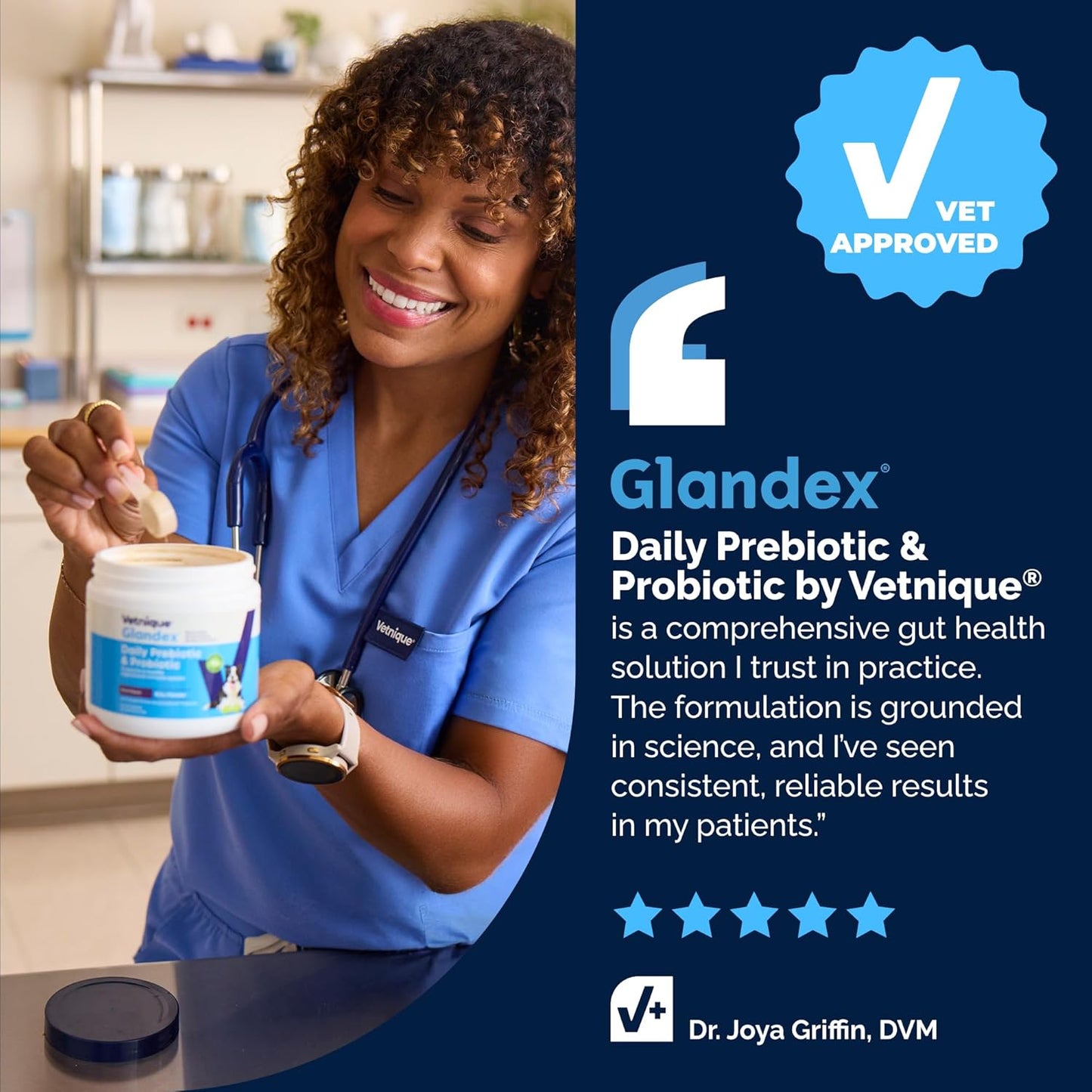 Vetnique Glandex Probióticos Diarios para Perros con Prebióticos pa...