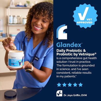 Vetnique Glandex Probióticos Diarios para Perros con Prebióticos pa...