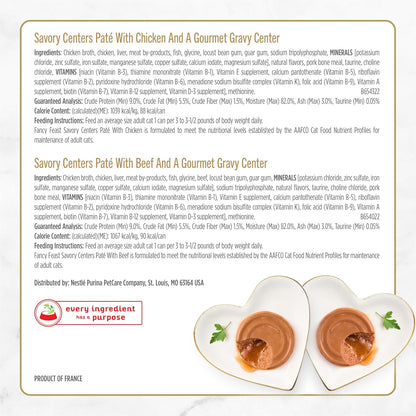 Fancy Feast Purina Savory Centers - Paquete variado de paté de comi...