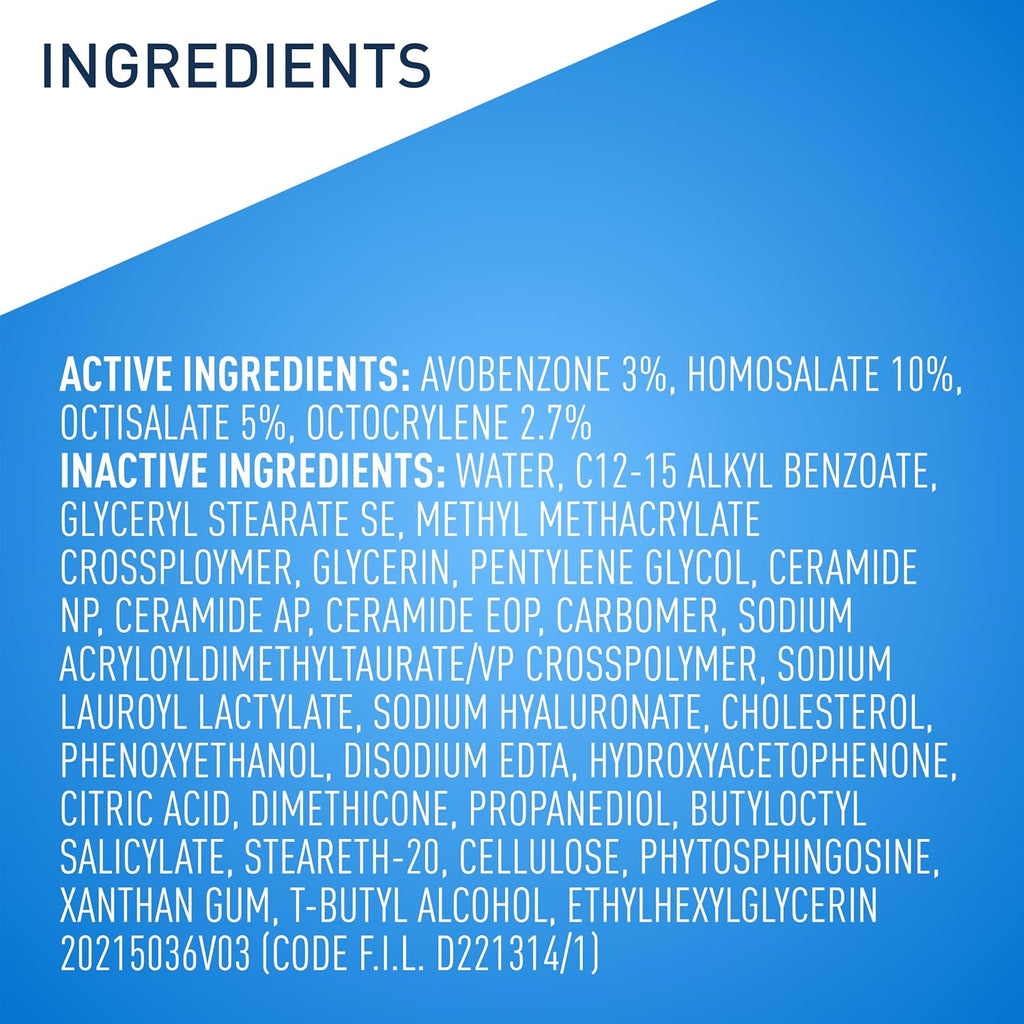 CeraVe Loción hidratante ultraligera SPF 30, protector solar para c...
