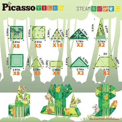 PicassoTiles Bloques de construcción de azulejos magnéticos, juego...
