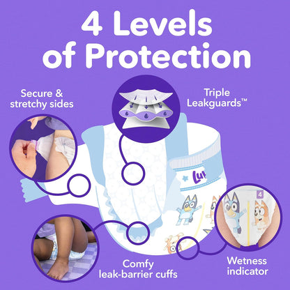 Luvs Pañales - Tamaño 5, 172 unidades, Bluey Platinum Protection Ba...