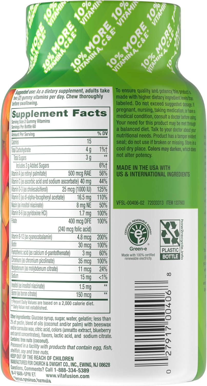 Vitafusion Gomitas de vitaminas para adultos, 120 unidades