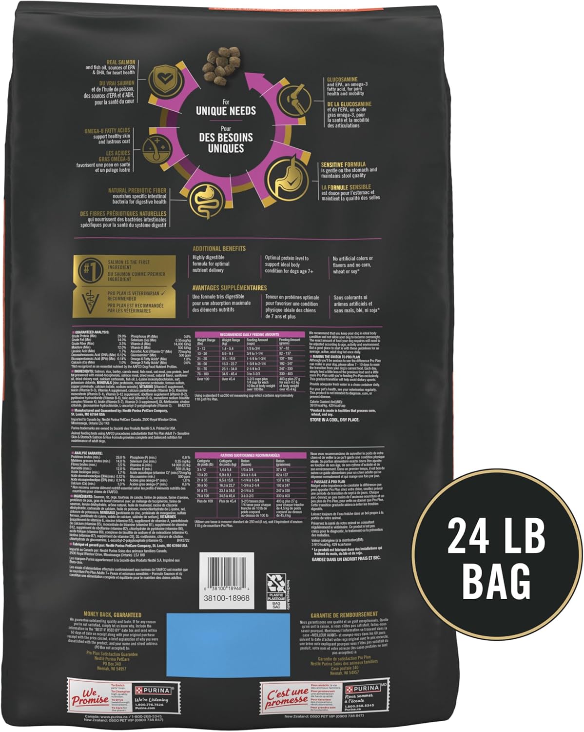 Purina Pro Plan - Comida seca para perros con piel y estómago sensi...