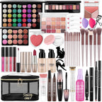Kit completo de maquillaje para mujer, incluye base de sombra de ojos, paleta de sombra de ojos, brochas de maquillaje para adolescentes y niñas, juego de regalo de maquillaje todo en uno para mujeres