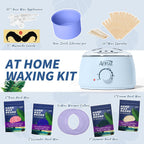 Anruz Kit de depilación para mujeres y hombres, kit calentador de c...