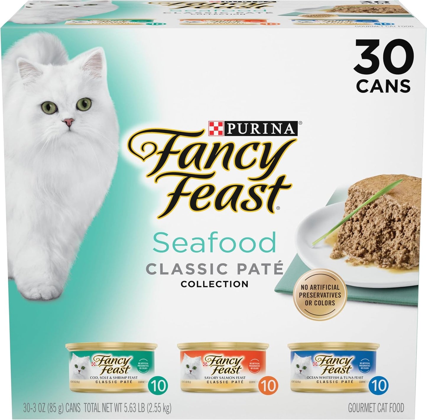 Purina Fancy Feast - Colección de paté clásico de mariscos sin gran...