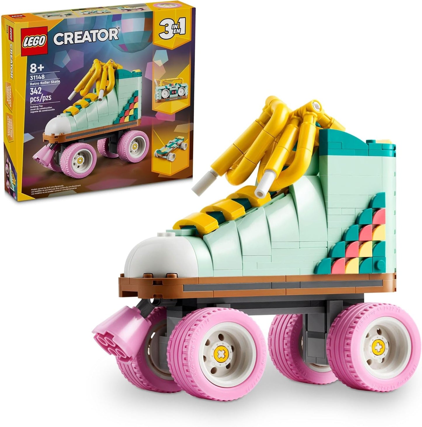 LEGO Creator 3 en 1 Kit de Construcción de Patín Retro, Se Transfor...
