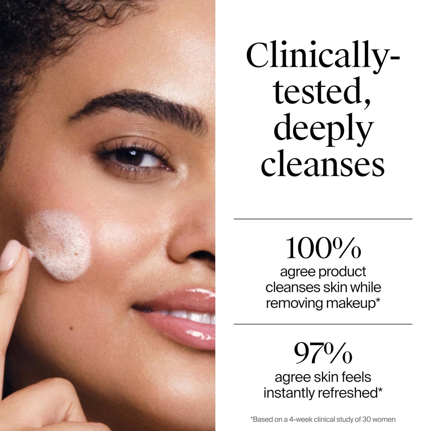 Neutrogena Limpiador facial de espuma fresca, removedor de maquillaje todo en uno para piel normal a grasa, limpia profundamente y elimina el maquillaje impermeable, sin jabón, no comedogénico, 8.5