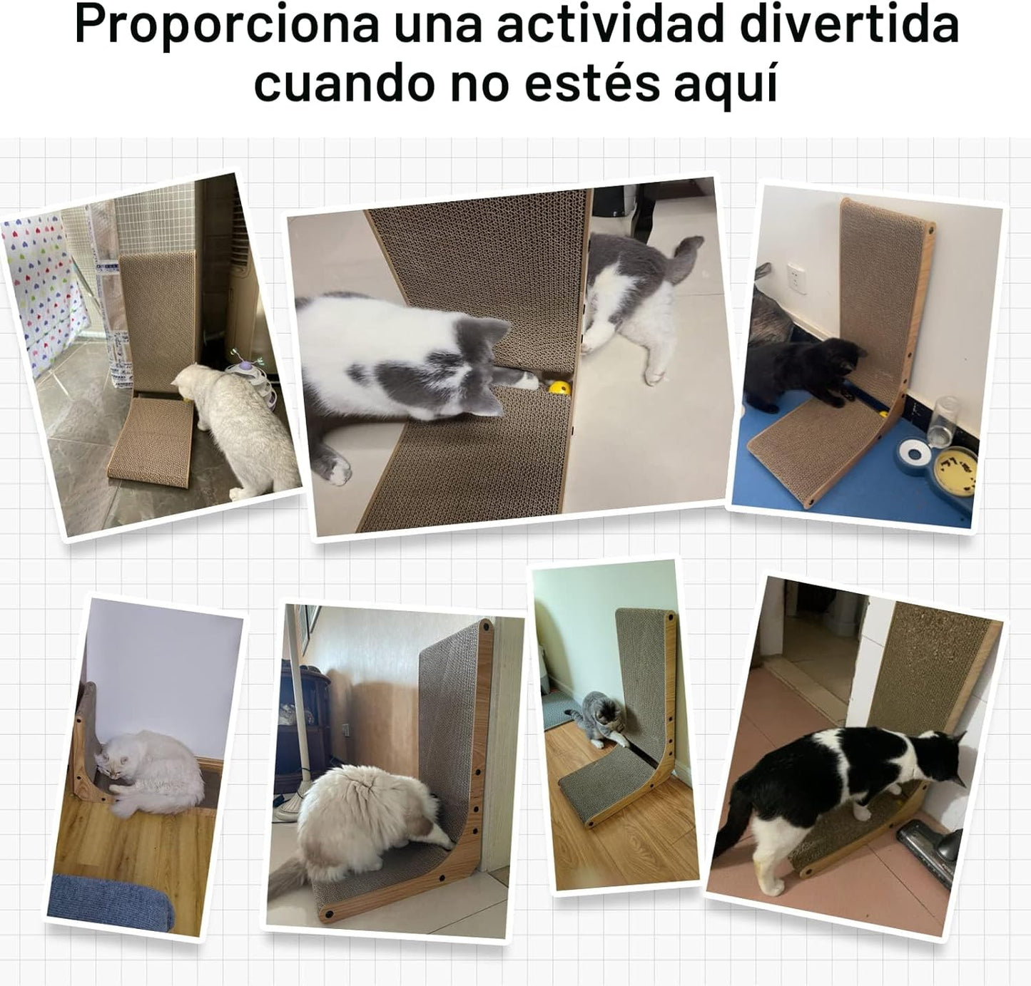 FUKUMARU Rascador para gatos, 18.7 pulgadas en forma de L, almohadi...