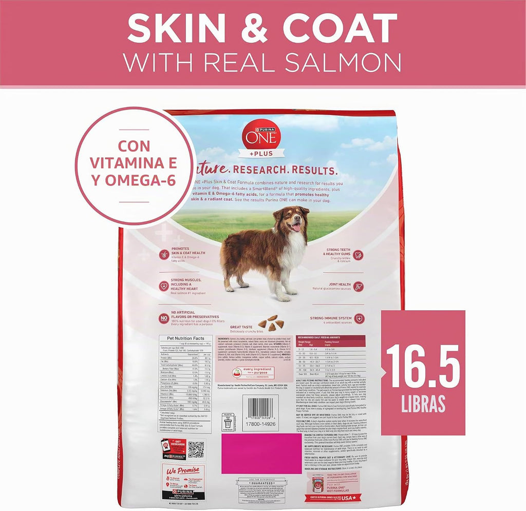 Purina ONE Alimento seco natural para perros con estómago sensible,...