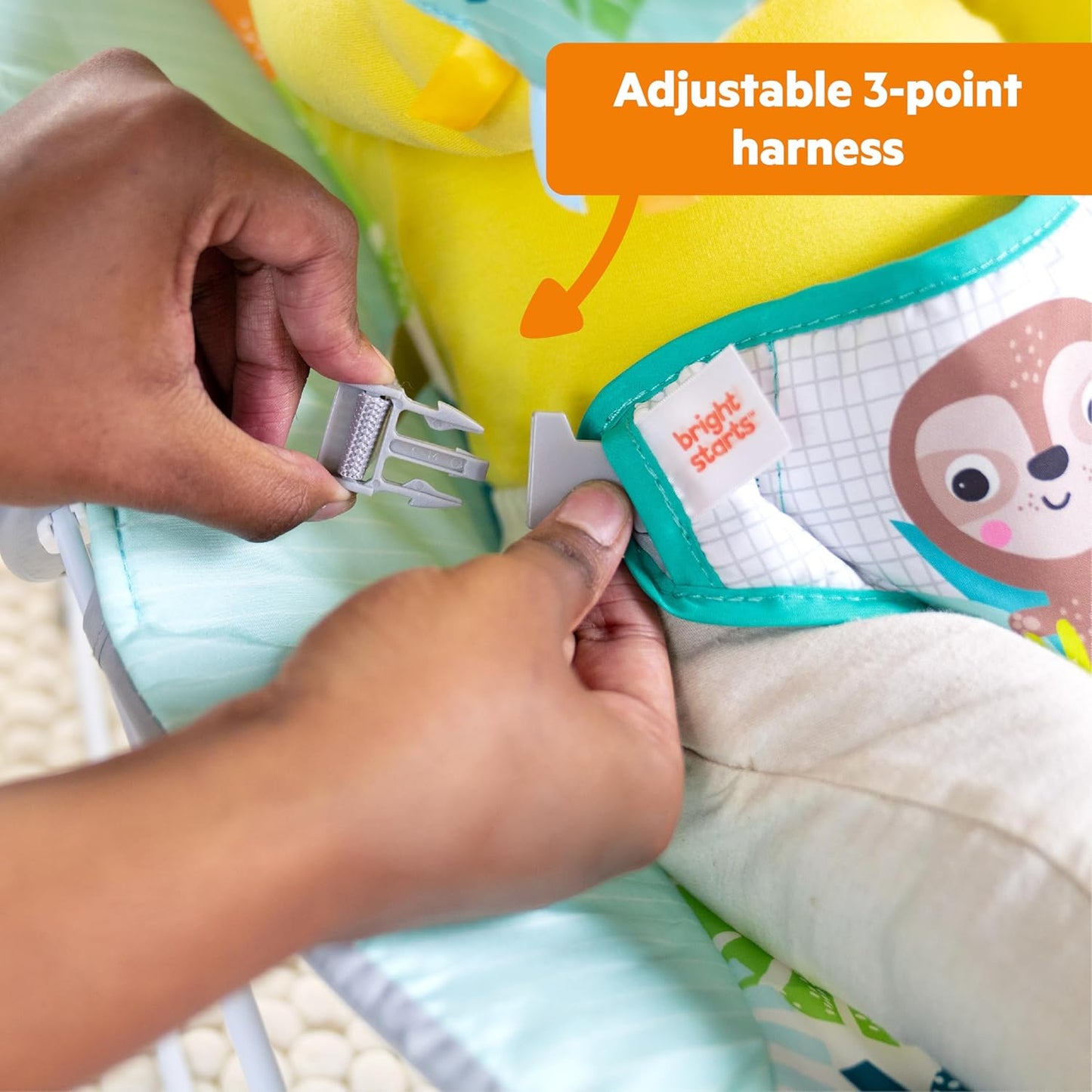 Bright Starts Wild Wonders Hamaca Vibratoria para Bebé, Barra de Ju...