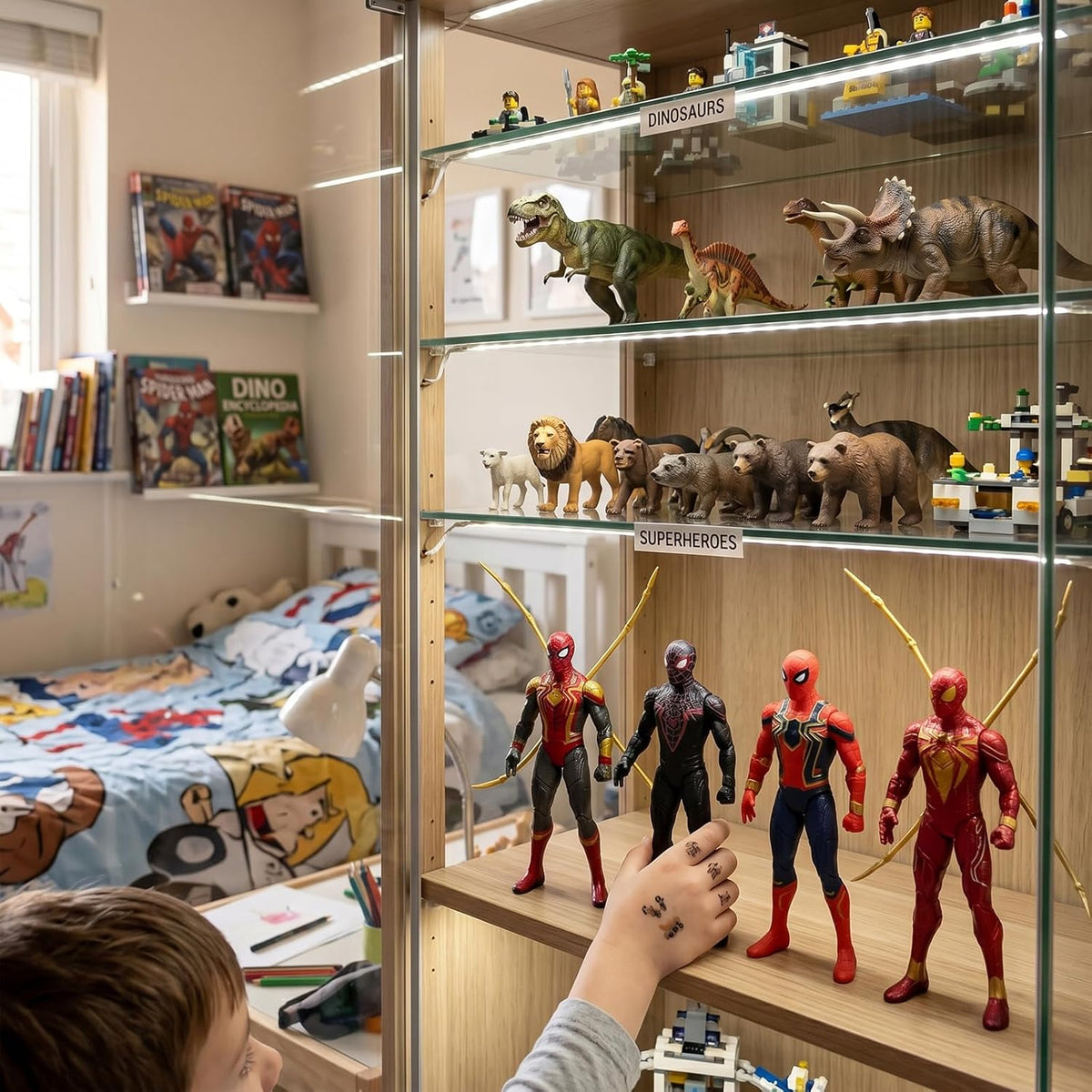 MPMIYVX Juego de 4 figuras de acción de héroe araña, figuras de sup...