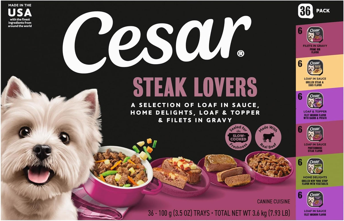 CESAR Alimento húmedo para perros adultos, pan clásico en salsa par...