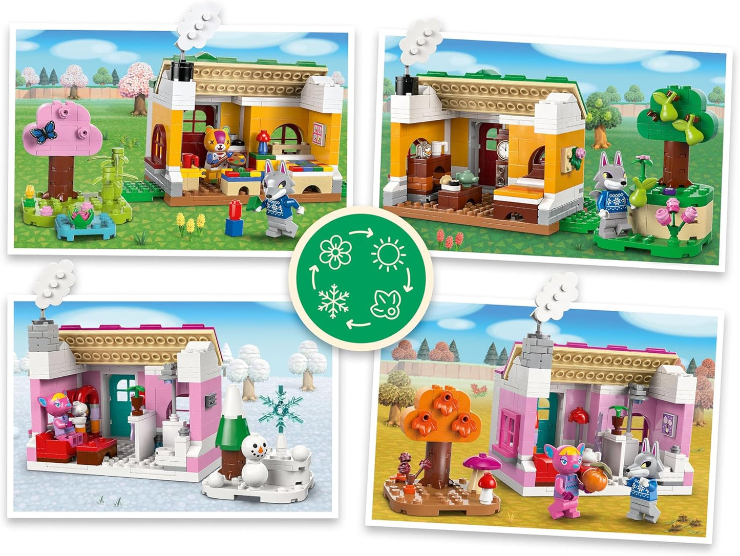 LEGO Animal Crossing Creative Houses: Seasons of Fun - Juego de simulación para niñas y niños, a partir de 7 años, crea 2 casas con 1 juego de bloques de construcción para niños, idea de regalo para