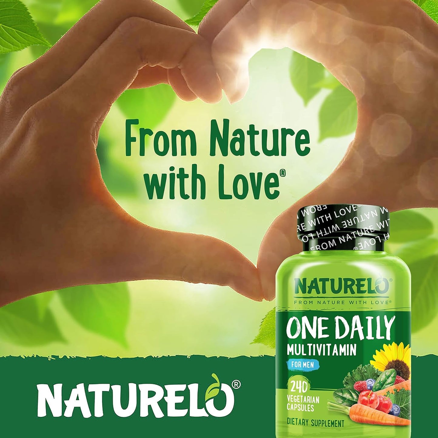 NATURELO Multivitaminas para hombre, un multivitamínico diario para...