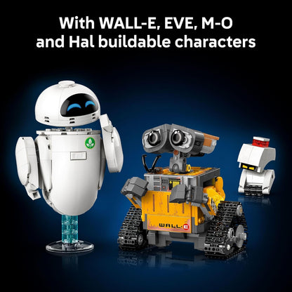 LEGO Disney & Pixar Wall-E & EVE - Juego de construcción para adultos, mayores de 18 años, oficina en casa, estante de libros o decoración de habitación para fanáticos de Disney, ideas de regalo para