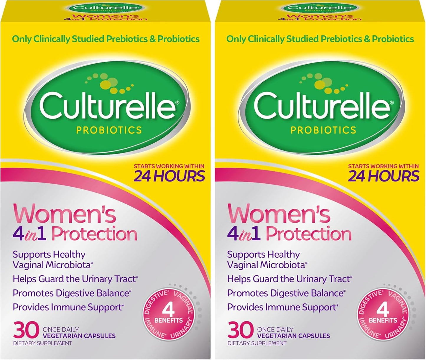 Culturelle Probióticos 4 en 1 para mujeres, suplemento diario probi...