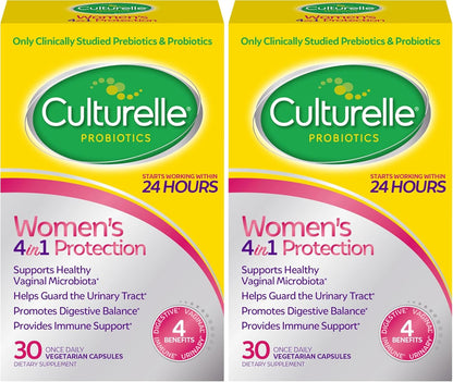 Culturelle Probióticos 4 en 1 para mujeres, suplemento diario probi...
