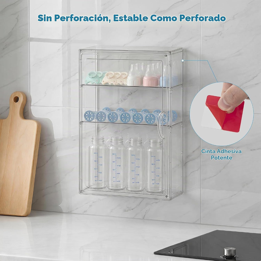 HBlife Organizador de almacenamiento de biberones para armario de e...