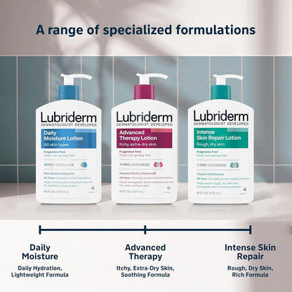Lubriderm, Loción de Humectación Diaria Libre de Fragancia + Pro-Ce...
