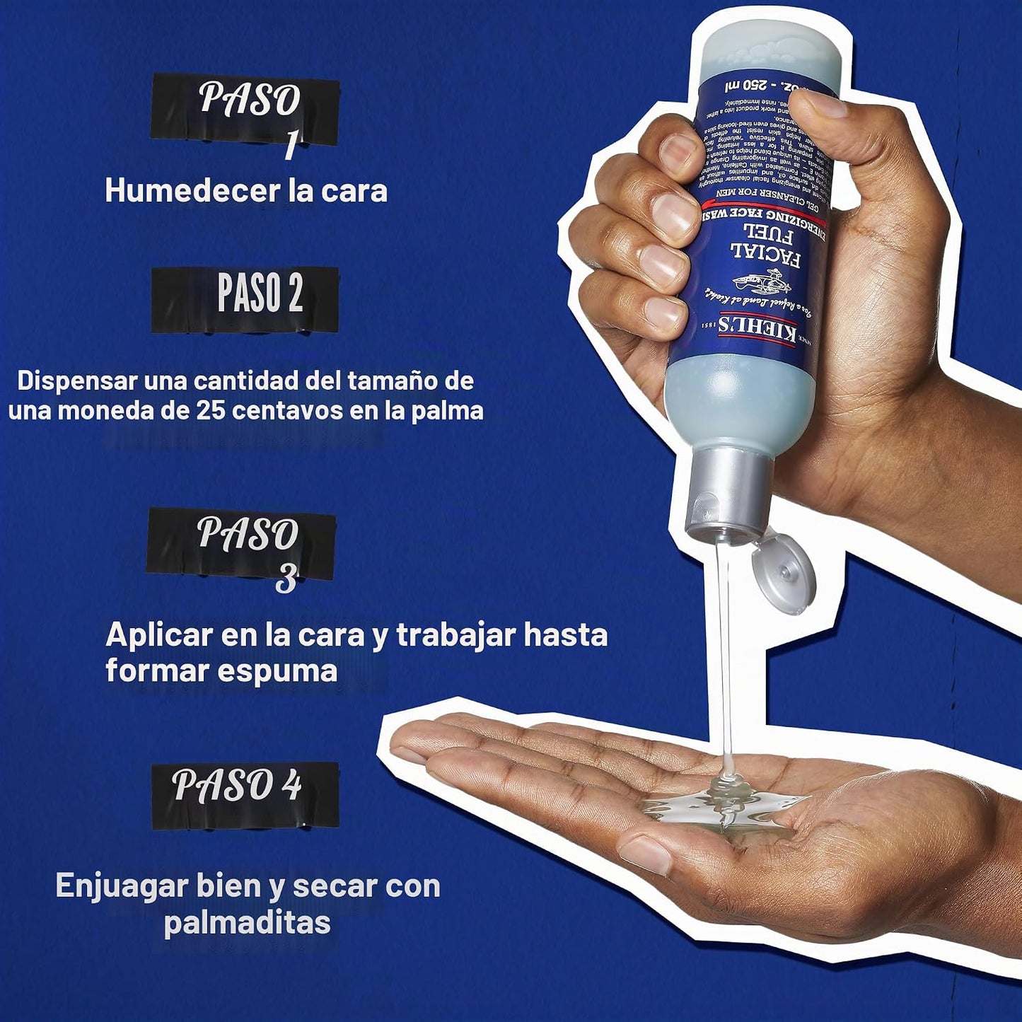 Kiehl's Limpiador facial Facial Fuel, gel refrescante y vigoriz...