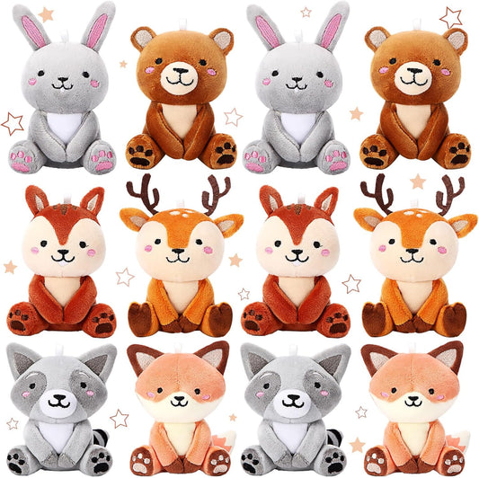 Suilung 12 piezas de mini animales de peluche del bosque a granel d...