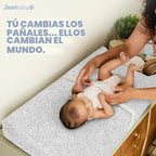 Jool Baby Cambiador suave + funda lavable (patrón de ondas, gris) |...