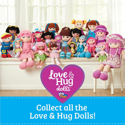 LOVE &amp; HUG Muñeca abrazable de 24 pulgadas con vestido morado y...