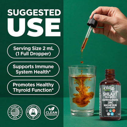 Clean Nutraceuticals - Gotas líquidas de Shilajit con musgo marino,...