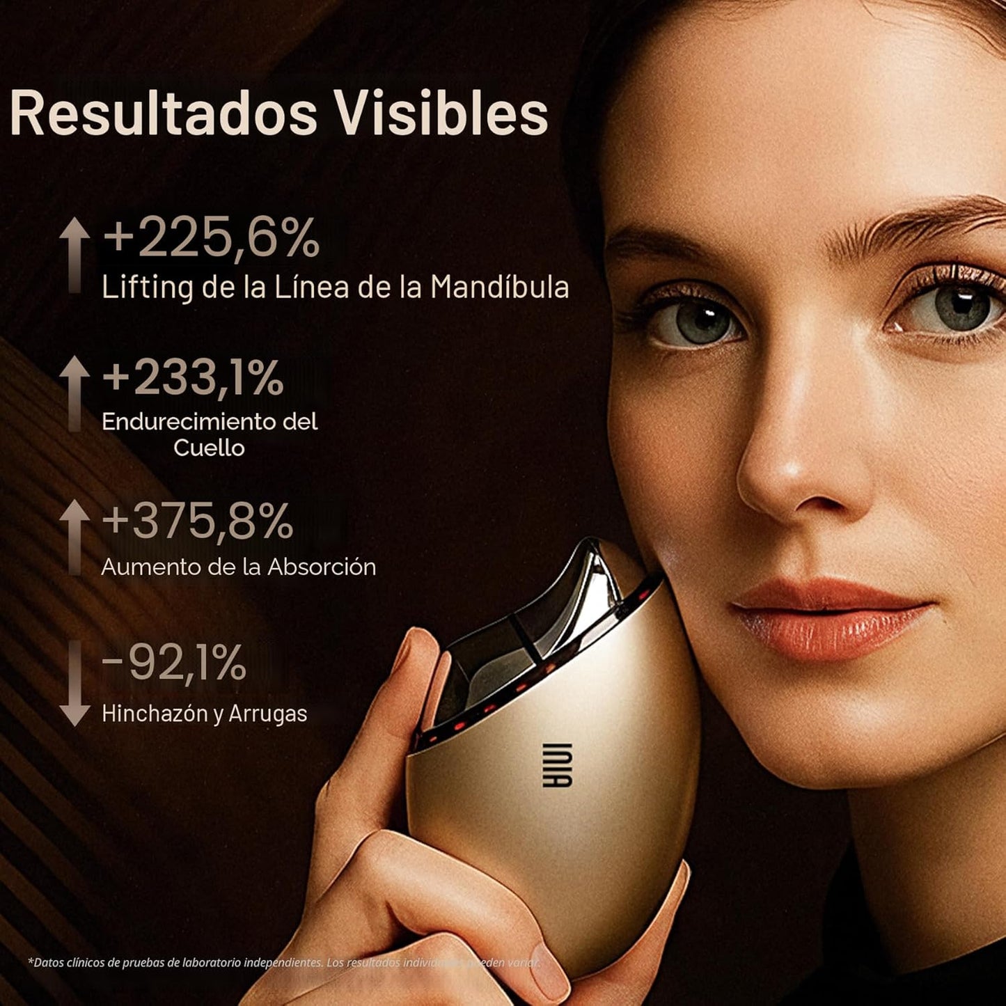 INIA Terapia de luz roja 7 en 1 para cara y cuello Gua Sha Masajead...