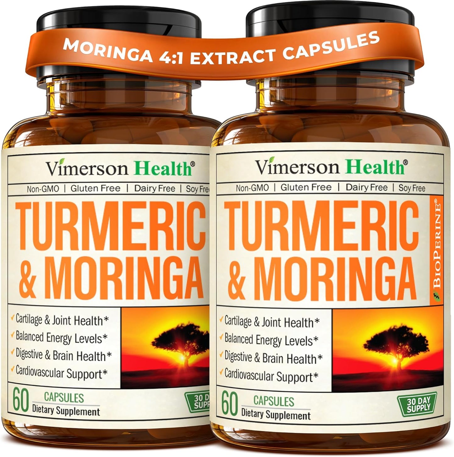 Suplemento de Moringa + Cúrcuma Curcumina para la Salud de las Arti...