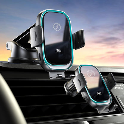 Cargador inalámbrico para automóvil, 3 en 1, soporte para teléfono de automóvil, cargador de automóvil, montaje para parabrisas, salpicadero, ventilación de aire, soporte de teléfono celular de carga